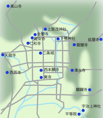 京都の世界遺産マップ