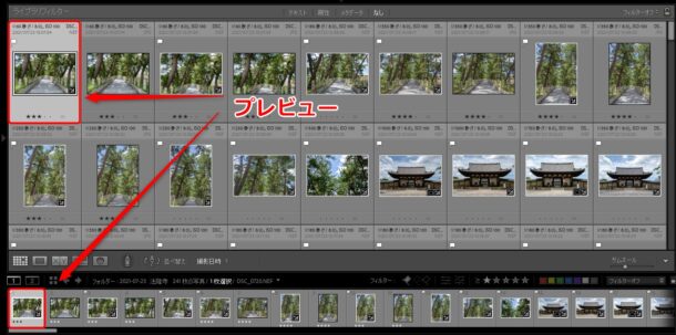 Lightroomのプレビュー